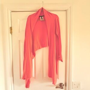 BCBGMaxAzria Coral Open-Front Draped Cardigan